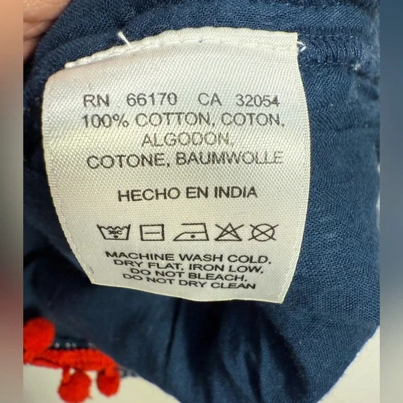 Anthropologie THML Navy Embroidered Pom‎ Pom Romper – Size XS - Picture 5 of 6